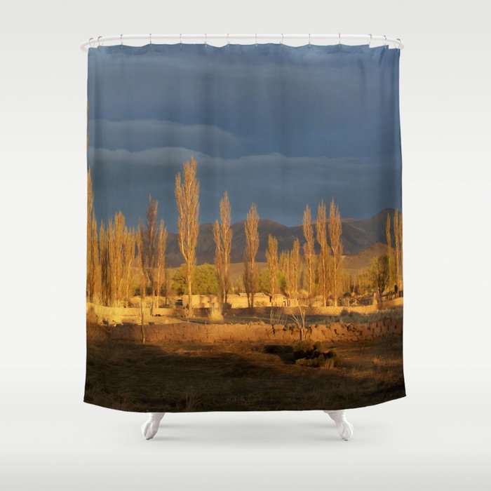 Argentina Photography - Trees In The Warm Sunset Shower Curtain