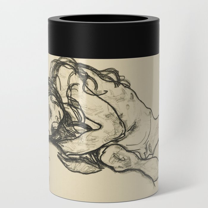 Sketch of a woman by Egon Schielle Can Cooler