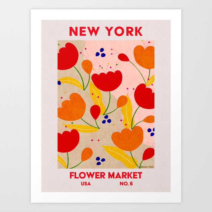Retro Wall Art | New York Flower Market | Matisse Print | Printable Art Print