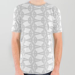 Grey Lace Weave All Over Graphic Tee