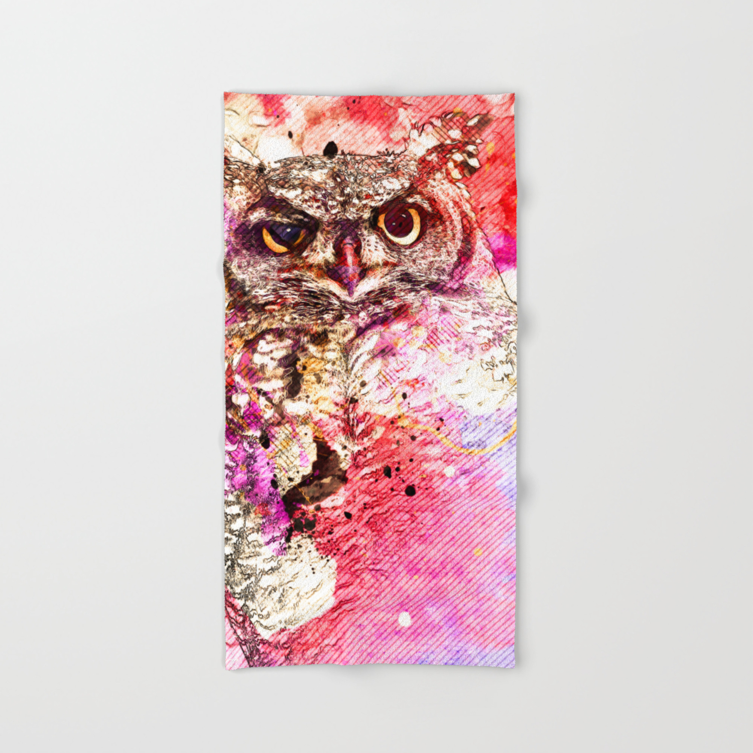 Watercolor Owl Vintage Owl Mixed Media Owl Animal Owl Bird Owl