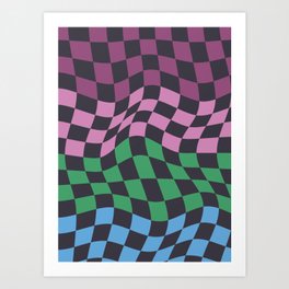 Colorful Checkerboard Pattern 3 Art Print
