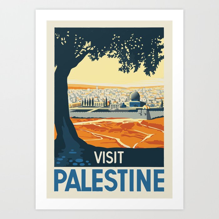 Visit Palestine Vintage Travel - Free Palestine Art Print