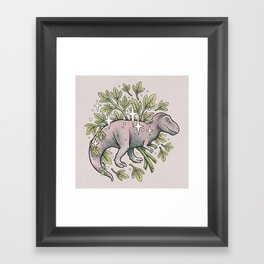 Tyrannosaurus & Sassafras | Dinosaur Botanical Art Framed Art Print