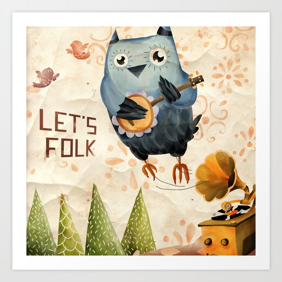 Let's Folk! Art Print