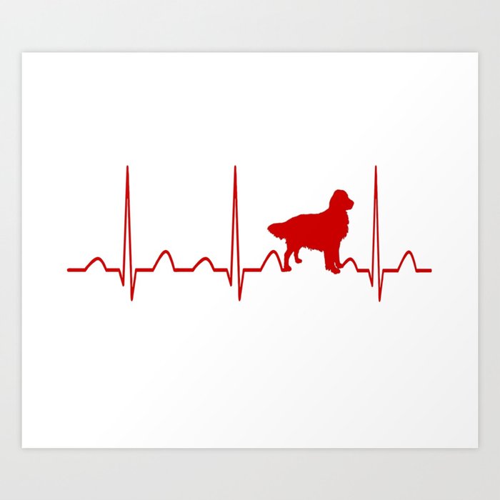 Golden Retriever Heartbeat Art Print
