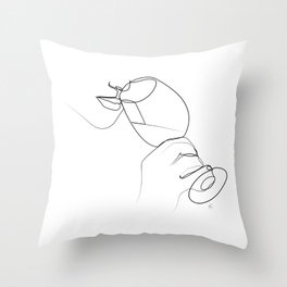 " Kitchen Collection " - Hand Holding Wine Glass/Drinking Wine Throw Pillow