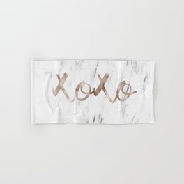 Rose gold marble XOXO Hand & Bath Towel