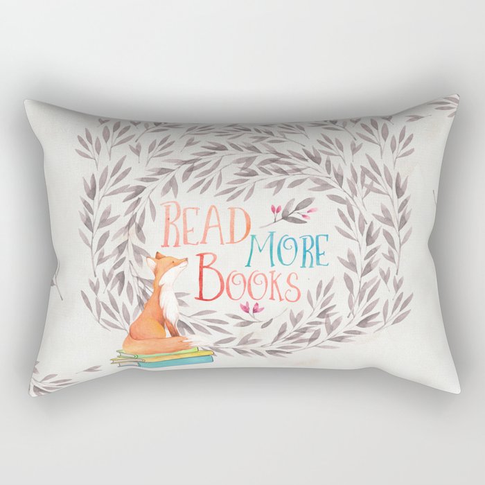 Read More Books Fox Rectangular Pillow By Evieseo Society6