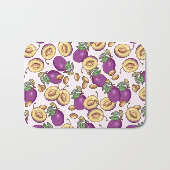 Romantic plum pattern Bath Mat