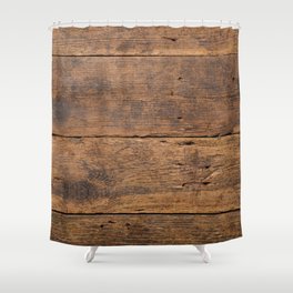 Dark wood weathered texture background surface with old natural. Vintage wooden surface Shower Curtain
