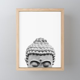 Shy Buddha - Black and White Photography Framed Mini Art Print
