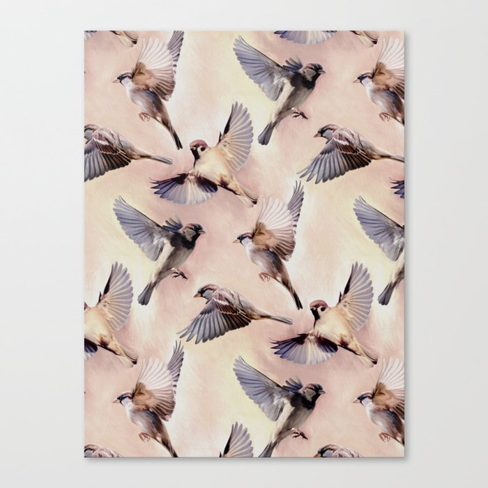 Sparrow Flight Canvas Print