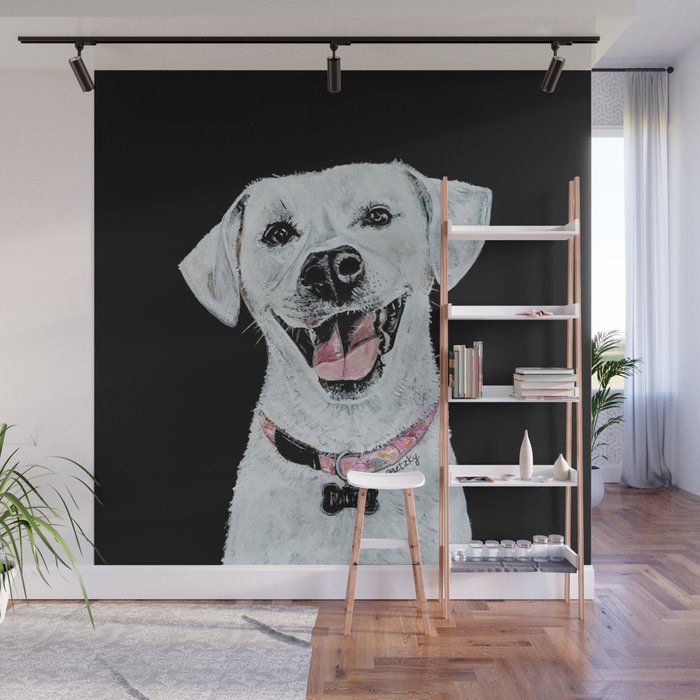 Smiling Dog Wall Mural by gretzky Society6