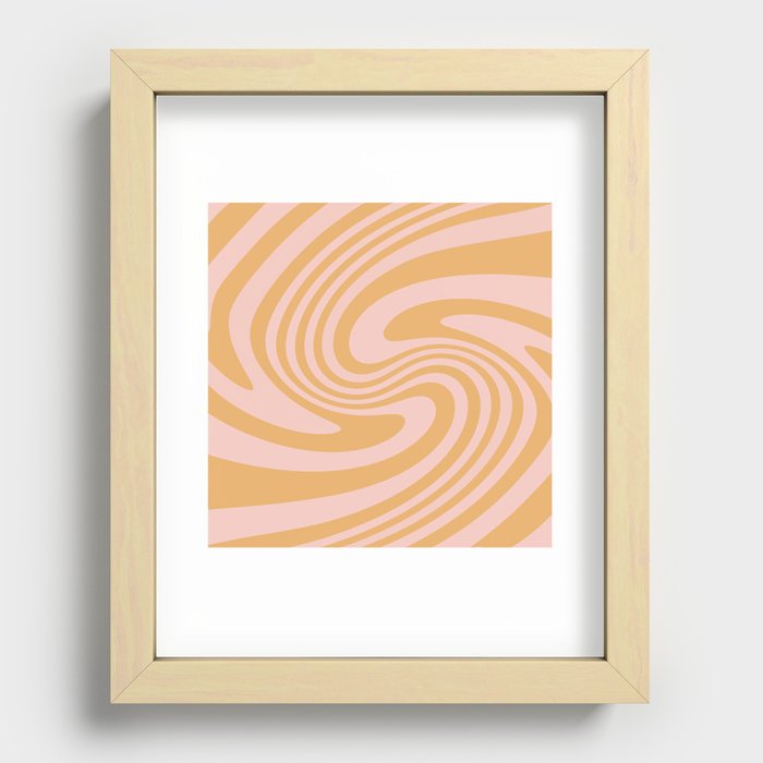 Orange & Pink Wave Recessed Framed Print