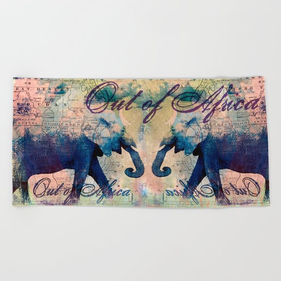 Elephants Journey Beach Towel