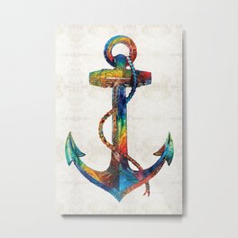 Nautical Anchor Art - Anchors Aweigh - By Sharon Cummings Metal Print