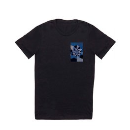 Shades of Classic Blue & Gray Kaleidoscope Mandala T Shirt | Originaldesign, Retro, Pantone, Classicblue, Vintage, Geometric, Digital, Kaleidoscope, Dormdecor, Abstract 