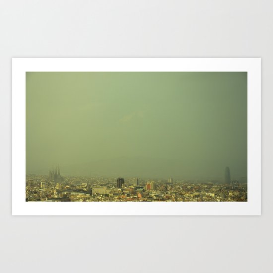 Barcelona Skyline Art Print
