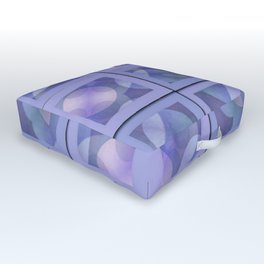 Pantone Periwinkle Baubles Behind Squares Outdoor Floor Cushion