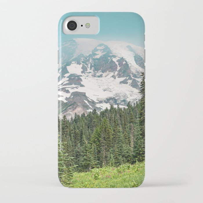 Mount Rainier Turquoise Adventure -  Mountain Forest Wanderlust iPhone Case