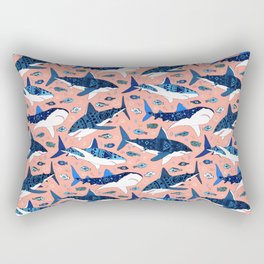 Sharks On Blush Rectangular Pillow