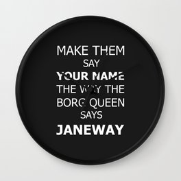 Say My Name Wall Clock | Pop Art, Trek, Movies & TV, Black And White, Digital, Typography, Graphicdesign 