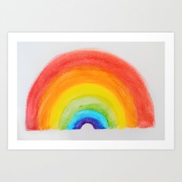 Rainbow aquarelle painting - kids drawing Art Print