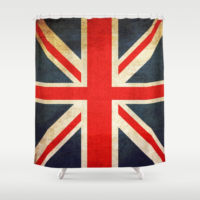 Vintage Union Jack British Flag Shower Curtain