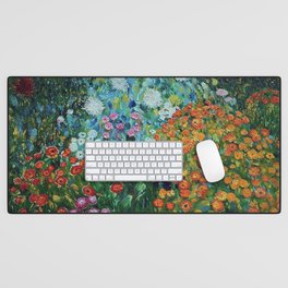Flower Garden Riot of Colors by Gustav Klimt Desk Mat