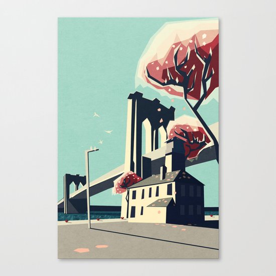 A pretty day at the brooklyn bridge Canvas Print