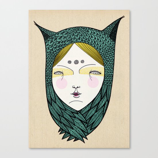 The owl girl Canvas Print
