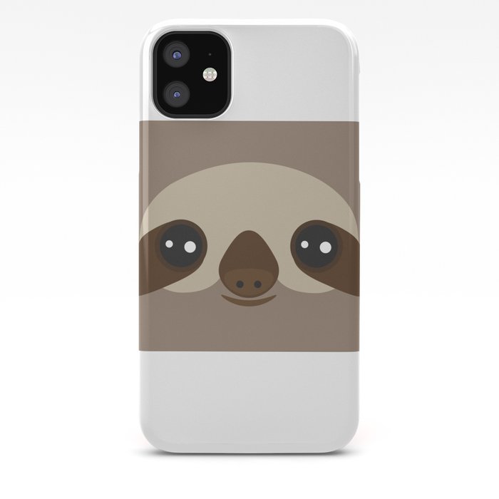 Funny And Cute Smiling Three Toed Sloth On Brown Background Iphone