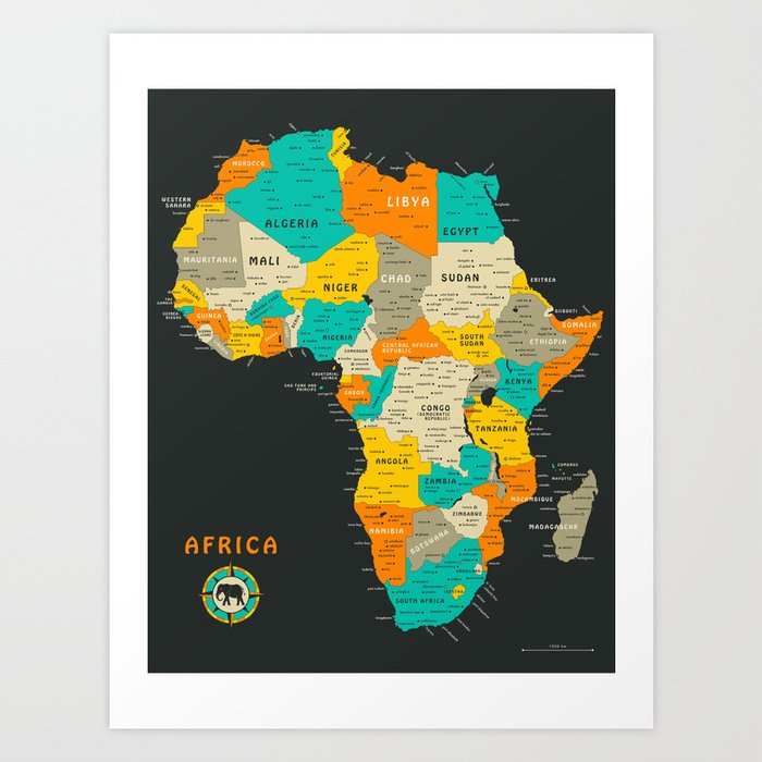 AFRICA MAP Kunstdrucke