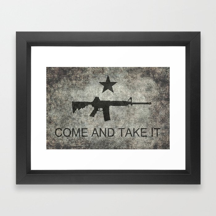 Come And Take It Flag With Ar 15 Framed Art Print By Brucestanfieldartistamerica Society6