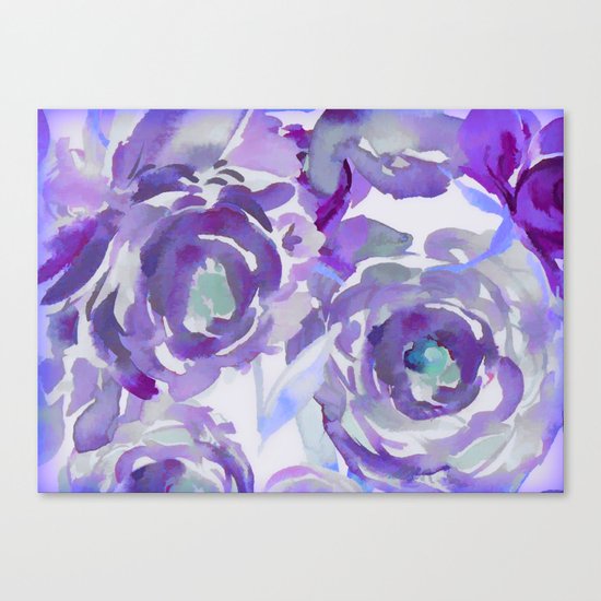 Purple Haze Painterly Floral Abstract Canvas Print