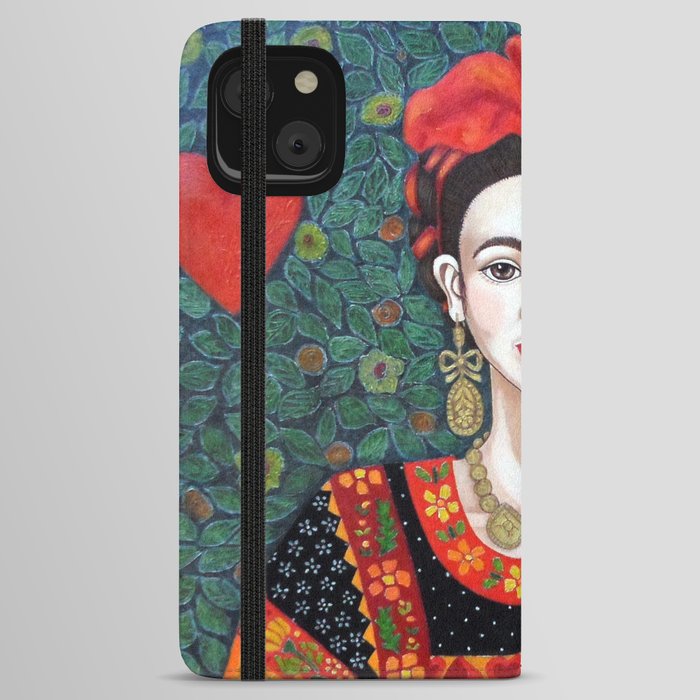 Frida - queen of hearts closer iPhone Wallet Case
