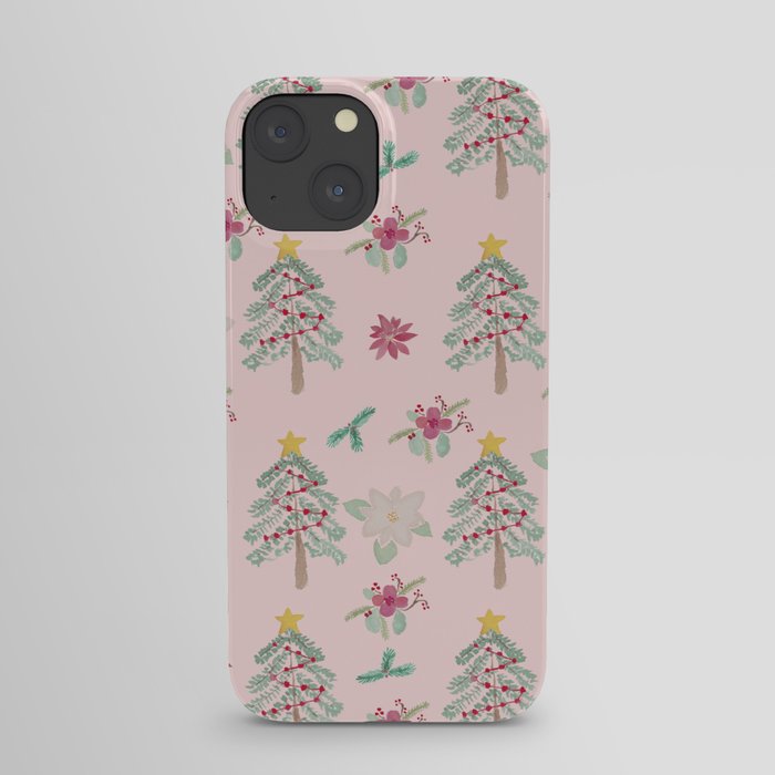 Christmas Pattern Pink iPhone Case