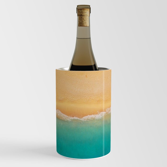 turquoise ocean wave sandy beach Wine Chiller