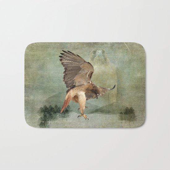 Feathered Fury Above Bath Mat