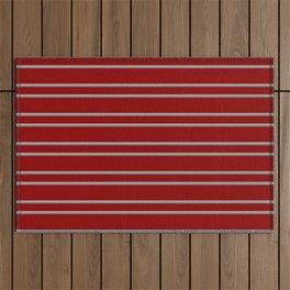 [ Thumbnail: Dark Red, Dark Grey, and Grey Colored Lined Pattern Outdoor Rug ]