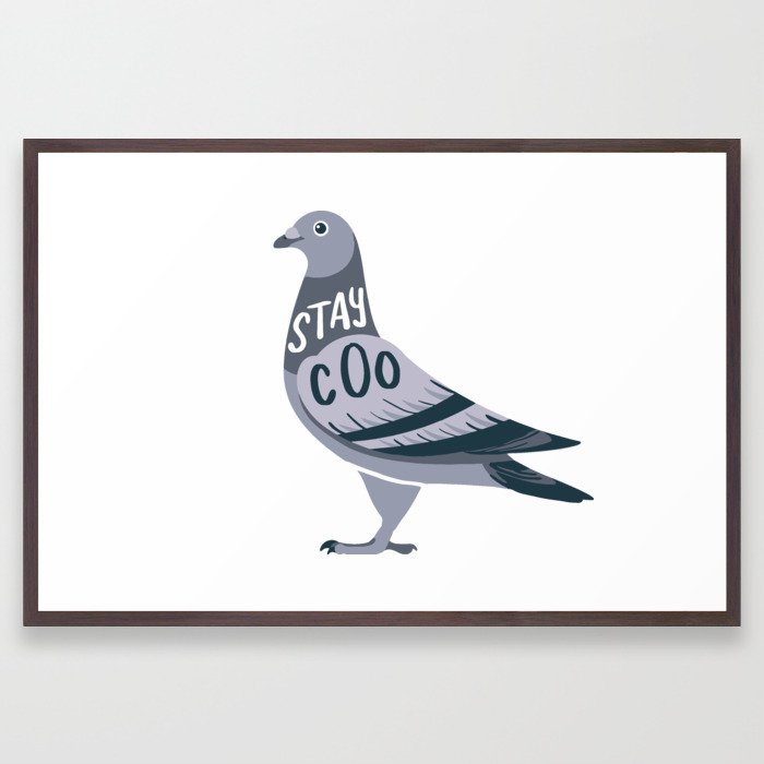 Stay Cool Pigeon Framed Art Print