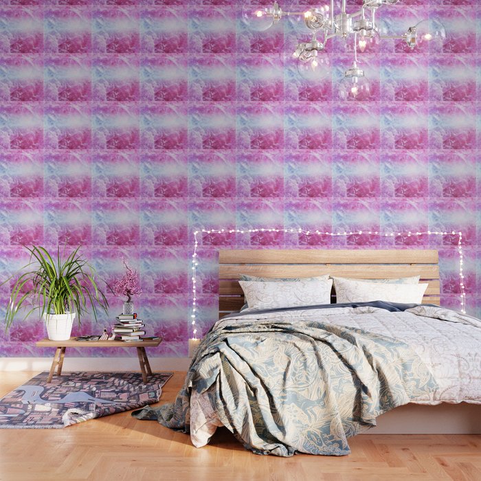 Enigmatic Pink Purple Blue Marble 1 Decor Art Society6
