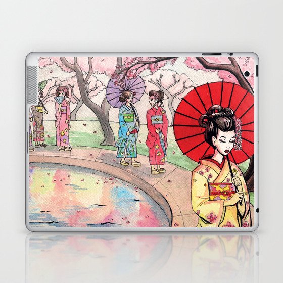 A Stroll under the Sakura Trees Laptop & iPad Skin