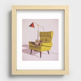 Cats on Chairs Deluxe Collection - Oscar Recessed Framed Print