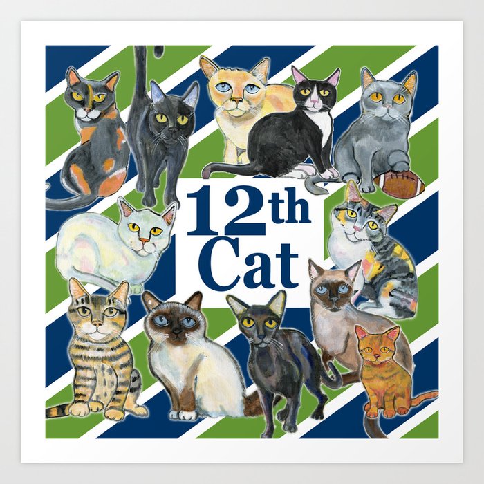 12th Cat Art Print