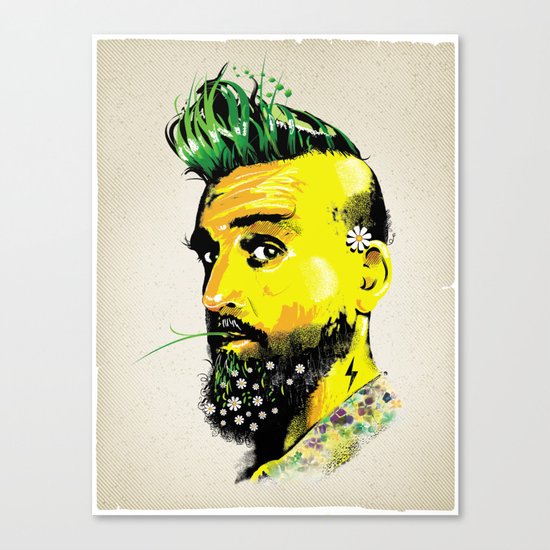 GREEN BEARD Canvas Print