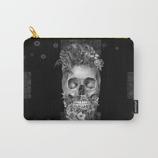floral beard skull 3 Carry-All Pouch