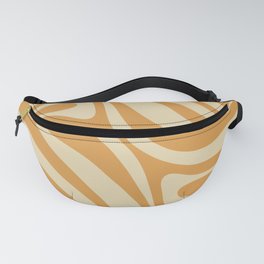 New Groove Retro Swirl Abstract Pattern Muted Honey Mustard Gold  Fanny Pack