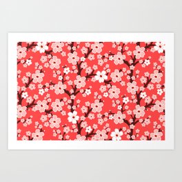 Sakura Japanese cherry blossoms Art Print